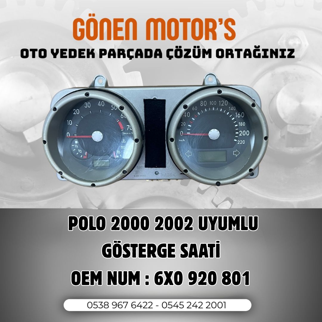206 - 6X0 920 801 VW Polo Gösterge Paneli – Kilometre Saati Komple OEM Uyumlu